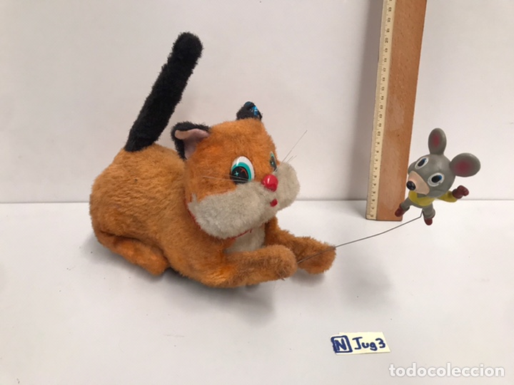 Jouets Anciens et Jeux de collection: Antiguo jueguete gato y rat&oacute;n a&ntilde;os 70