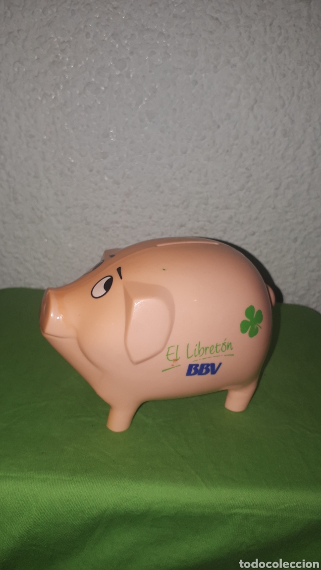 Juguetes antiguos y Juegos de colecci&oacute;n: Graciosa hucha cerdito publicitaria EL LIBRETON BBVA