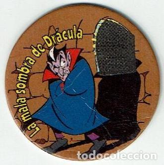 Juguetes antiguos y juegos de colecci&oacute;n: COLECCI&Oacute;N TAZOS BIMBO BIMBOCAO TELECAPS TINTA T&Eacute;RMICA TAZO CAPS POGS 35 LA MALA SOMBRA DE DR&Aacute;CULA
