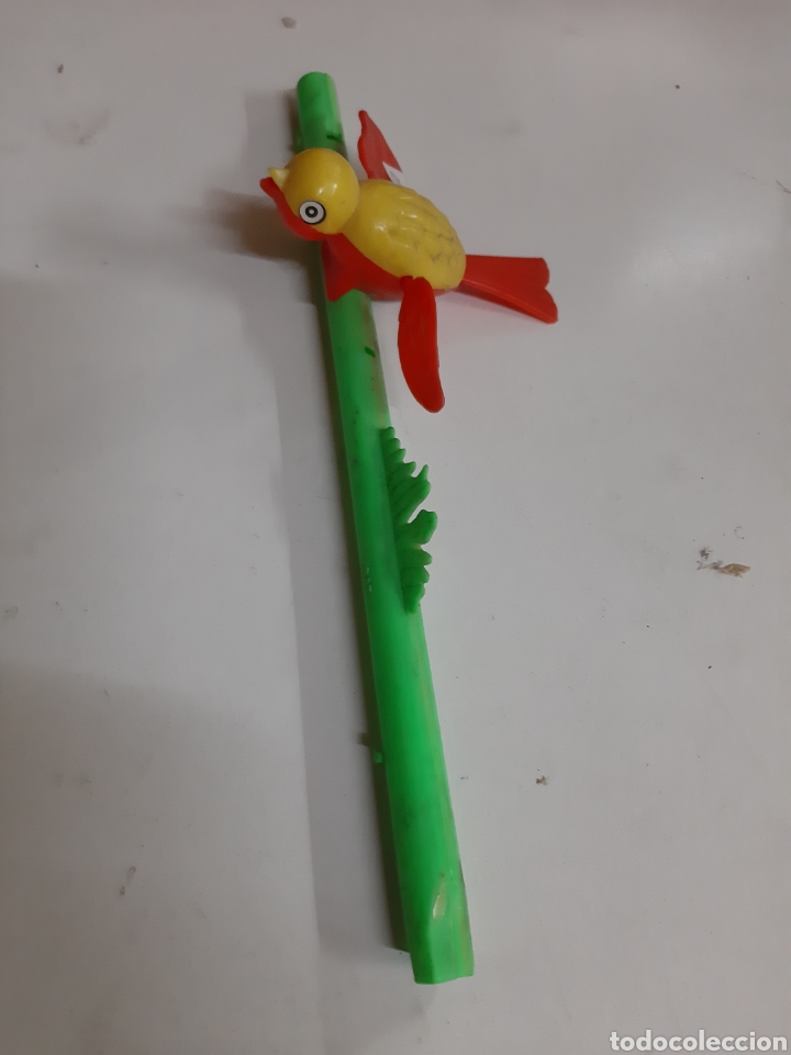 Juguetes antiguos y juegos de colecci&oacute;n: Flauta con pajarito con movimiento