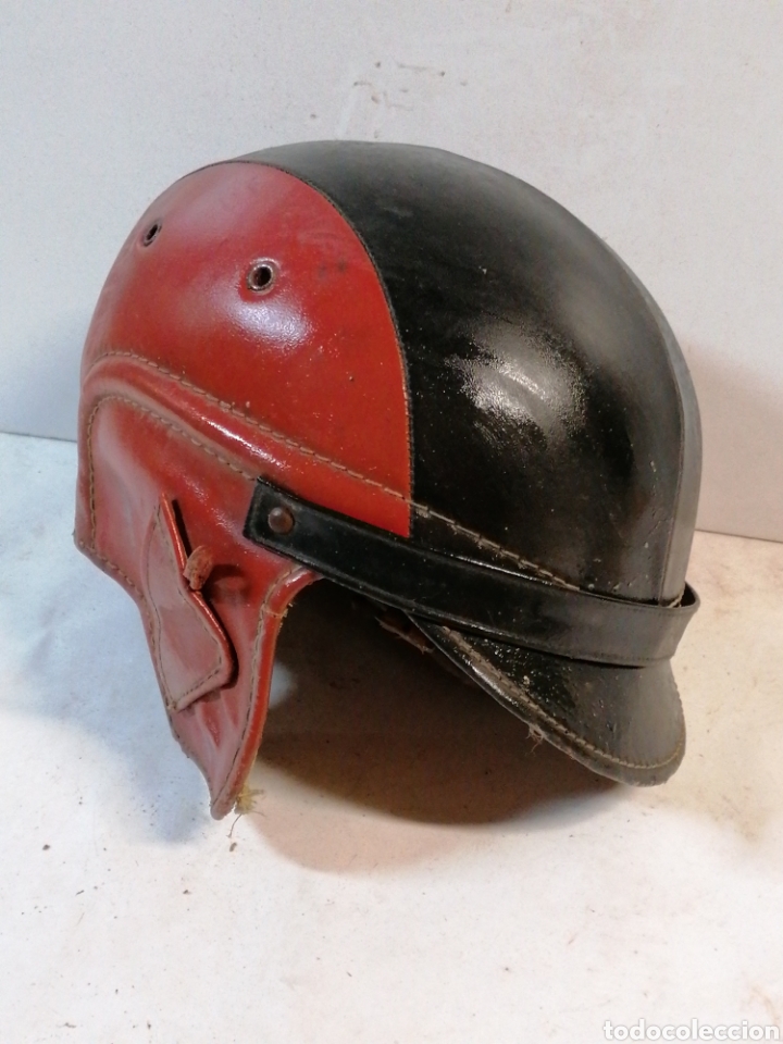 Juguetes antiguos y Juegos de colecci&oacute;n: Casco de cuero de ni&ntilde;o