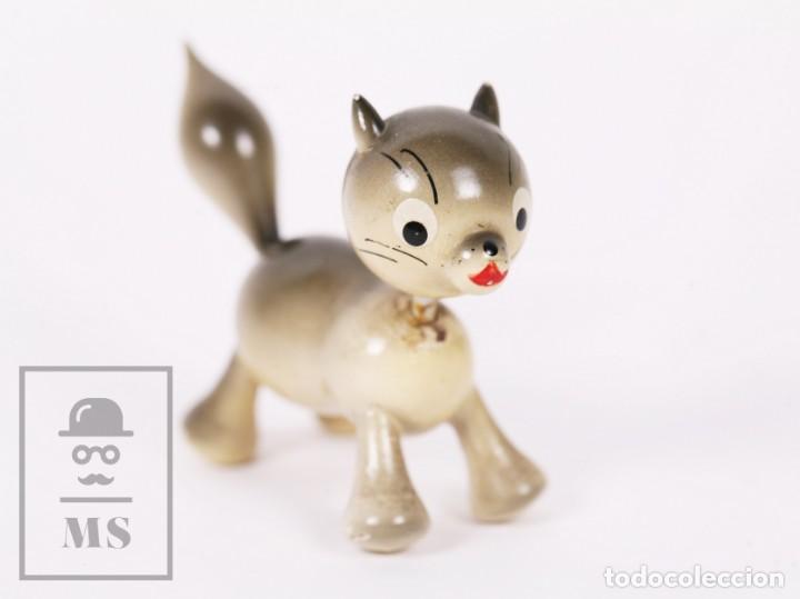 Giocattoli antichi e Giochi di collezione: Antiguo Mu&ntilde;eco de Juguete de Madera, de Goula - Gato - Espa&ntilde;a, A&ntilde;os 60-70