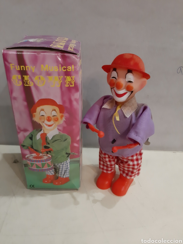 Brinquedos antigos e Jogos de cole&ccedil;&atilde;o: Dival payaso vintage cuerda funciona a estrenar Clown musical tengo tres modelos con otros instrumen