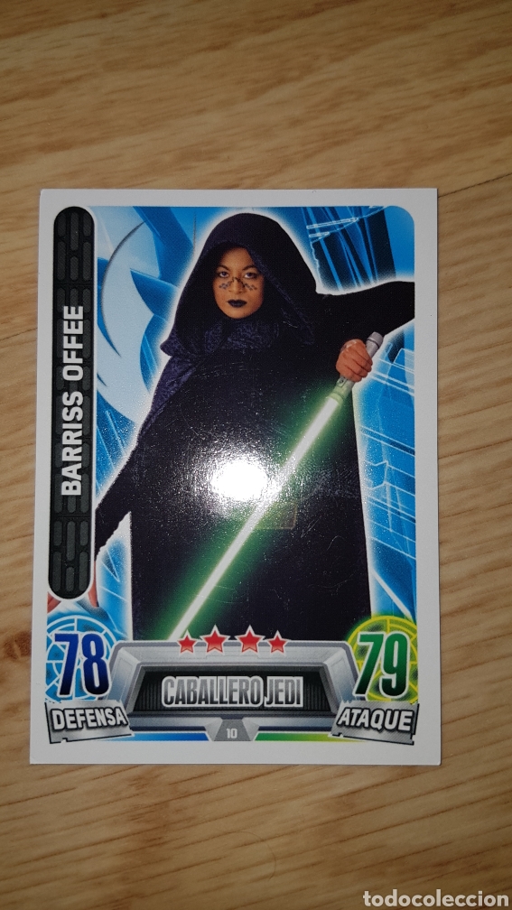 Juguetes antiguos y Juegos de colecci&oacute;n: Carta cromo Star Wars Caballero Jedi Barriss Offee 10 trading card toops Force Attax Carrefour