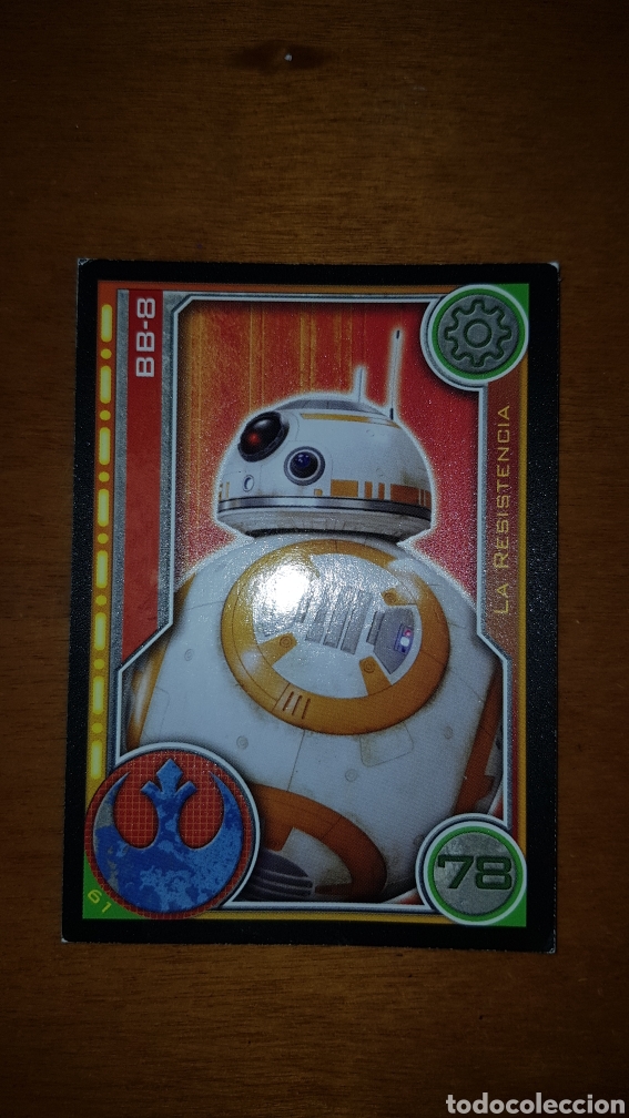 Juguetes antiguos y juegos de colecci&oacute;n: Carta cromo Star Wars BB-8 La Resistencia 61 El camino de los Jedi trading card toops Carrefour
