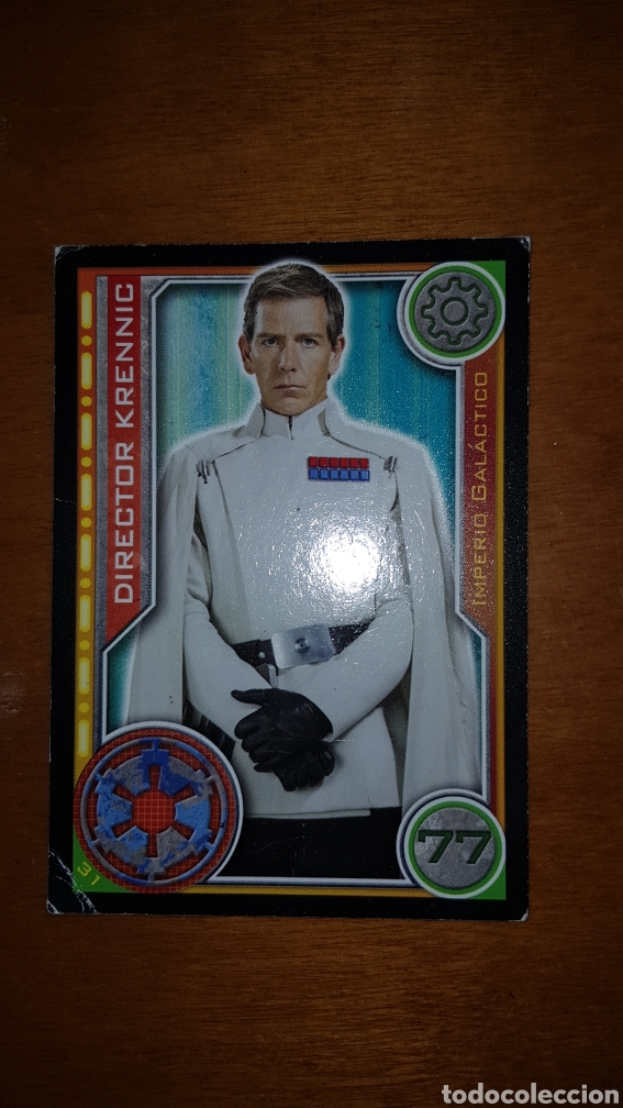Juguetes antiguos y juegos de colecci&oacute;n: Carta cromo Star Wars Director Krennic 31 El camino de los Jedi trading card toops Carrefour
