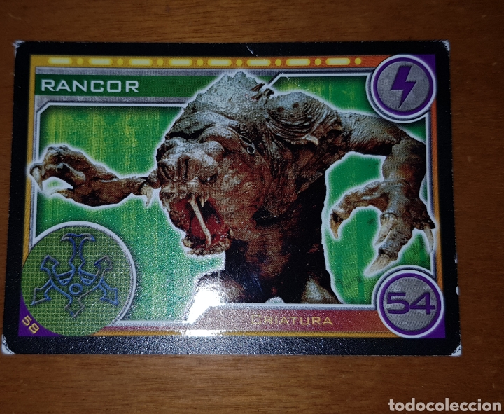 Juguetes antiguos y Juegos de colecci&oacute;n: Carta cromo Star Wars Rancor 58 criatura El camino de los Jedi trading card toops Carrefour