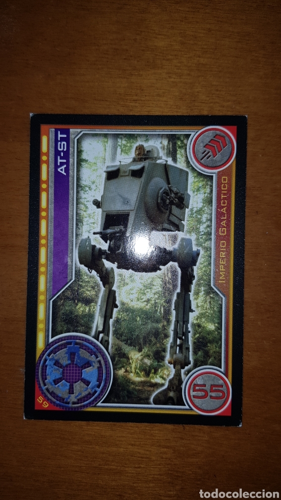 Juguetes antiguos y juegos de colecci&oacute;n: Carta cromo Star Wars AT-ST 59 El camino de los Jedi trading card toops Carrefour