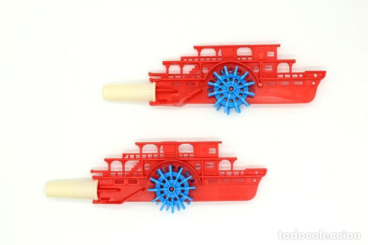 Juguetes antiguos y Juegos de colecci&oacute;n: Dos silbatos con forma de barco. Marca Bruder, Made in Germany. Originales, a&ntilde;os 60 - 70.