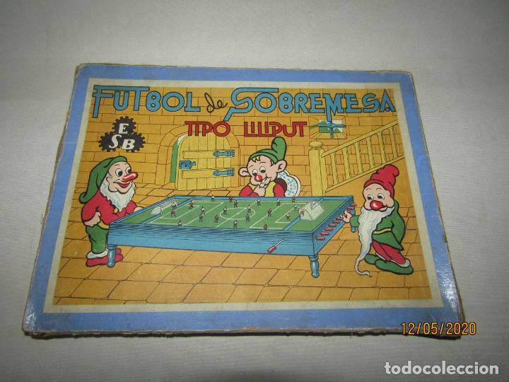 Juguetes antiguos y Juegos de colecci&oacute;n: Antigua Tapa de la Caja del FUTBOL DE SOBREMESA Tipo LILIPUT de ESB E Sanchiz Bueno de Vitoria