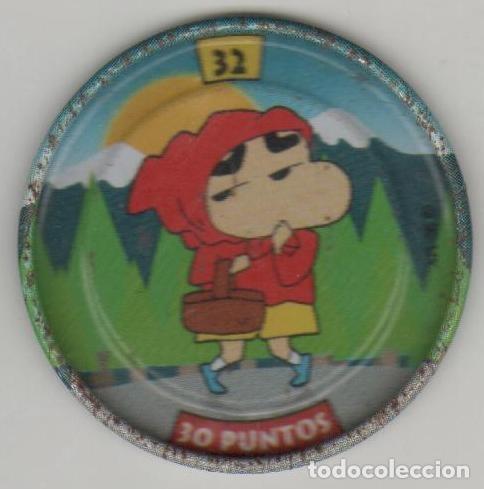 Juguetes antiguos y Juegos de colecci&oacute;n: COLECCI&Oacute;N TAZOS PANRICO BOLLYCAO SHIN CHAN METAL RAPPERS TAZO MET&Aacute;LICO CAPS POGS N&Uacute;MERO 32 ANIME