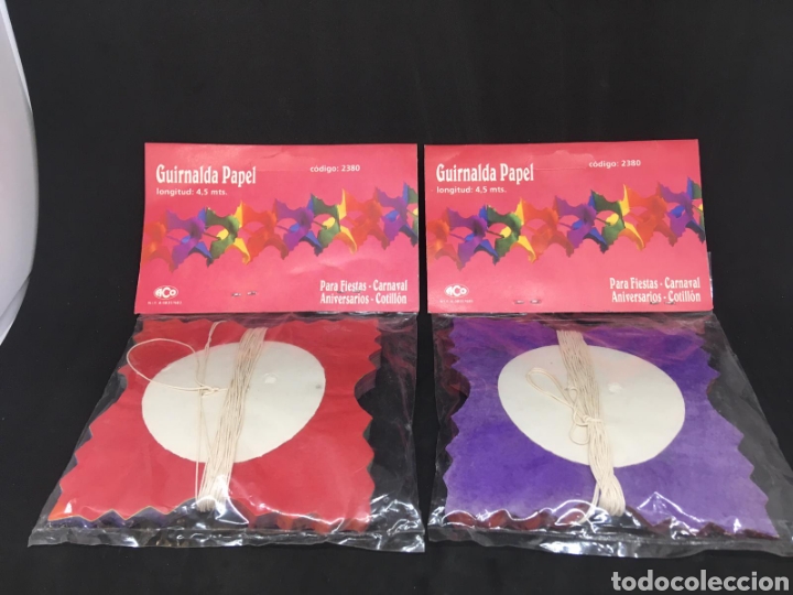 Juguetes antiguos y juegos de colecci&oacute;n: guirnaldas de papel - car192