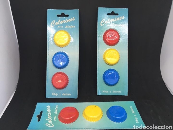 Juguetes antiguos y juegos de colecci&oacute;n: Antiguo juguete en su blister - colorines para pintar - 3 lotes - car192