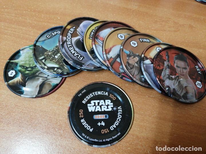 Juguetes antiguos y Juegos de colecci&oacute;n: LOTE DE 20 TAZOS DIFERENTES DE METAL DE STAR WARS DEL CARREFOUR 2017 ( ESCUDOS GALACTICOS ) DISNEY