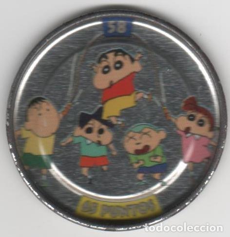 Juguetes antiguos y Juegos de colecci&oacute;n: COLECCI&Oacute;N TAZOS PANRICO BOLLYCAO SHIN CHAN METAL RAPPERS TAZO MET&Aacute;LICO CAPS POGS N&Uacute;MERO 58 ANIME
