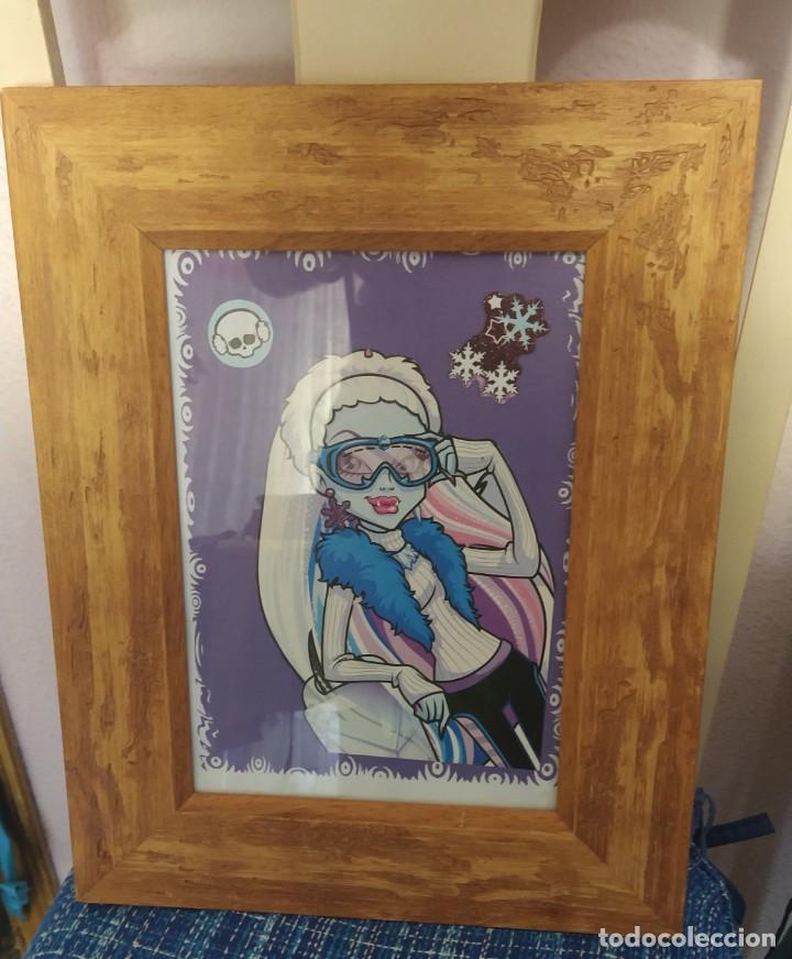 Juguetes antiguos y Juegos de colecci&oacute;n: Cuadro Monster high enmarcado y cristal
