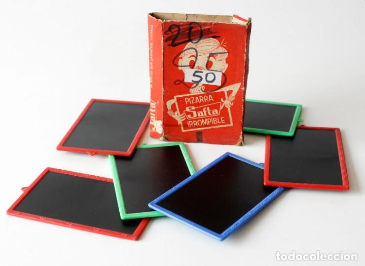 Juguetes antiguos y Juegos de colecci&oacute;n: 6 Pizarras vintage marca Saflta, Made in Spain. Nuevas, a estrenar. Peque&ntilde;as, miden 17 x 10,5 cm.