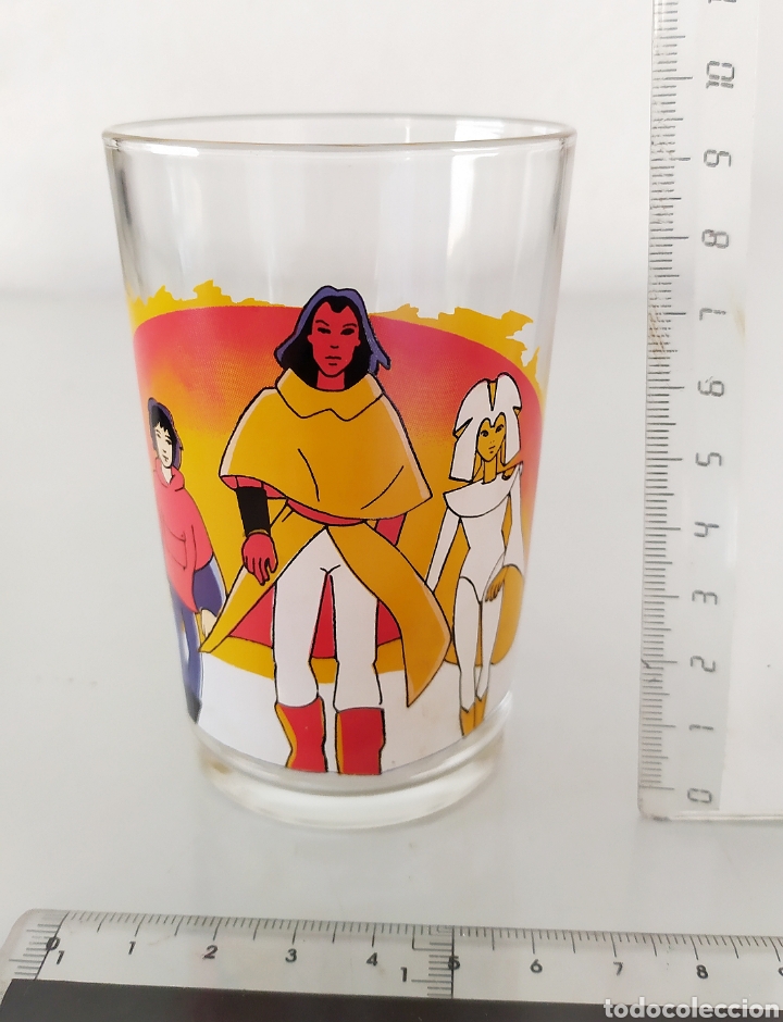 Juguetes antiguos y Juegos de colecci&oacute;n: Vaso vidrio Cristal Espartaco y el sol bajo el mar serie animaci&oacute;n les mondes engloutis