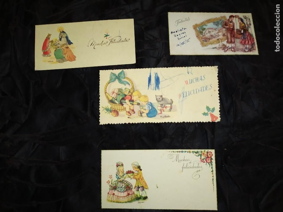 Juguetes antiguos y Juegos de colecci&oacute;n: LOTE FELICITACIONES A&Ntilde;OS 50 IKON GIRONA MALETA A&Ntilde;OS 50 AMELIETA BAQUES SURIOL