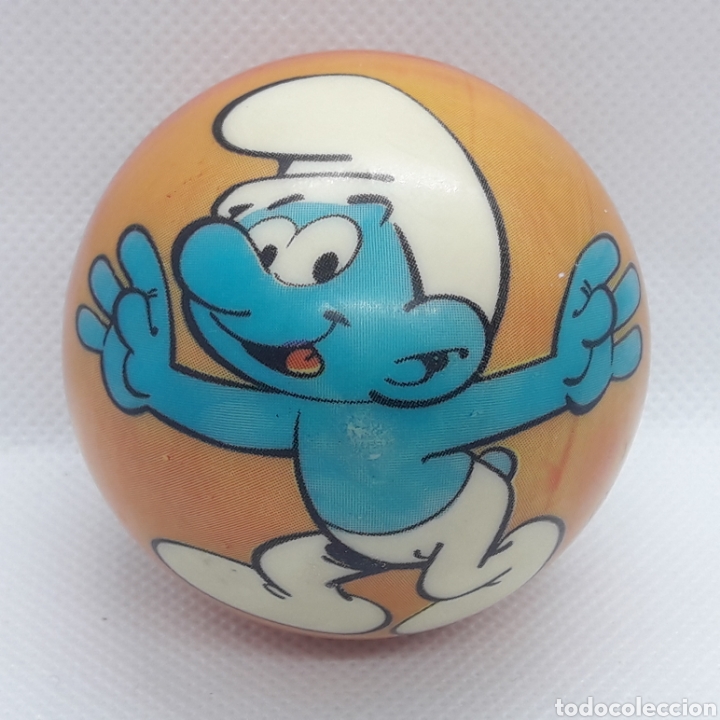 Juguetes antiguos y Juegos de colecci&oacute;n: Pelota de goma. Los Pitufos. Peyo