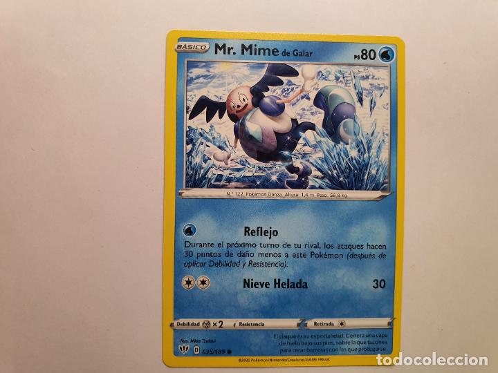 Juguetes antiguos y Juegos de colecci&oacute;n: CARTA POKEMON - OSCURIDAD INCANDESCENTE - A&Ntilde;O 2020 - COMUN - MR MIME DE GALAR - N&ordm; 35
