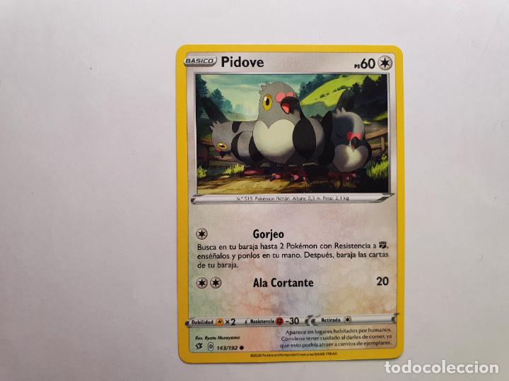 Juguetes antiguos y juegos de colecci&oacute;n: CARTA POKEMON - CHOQUE REBELDE- A&Ntilde;O 2020 - COMUN - PIDOVE - N&ordm; 143