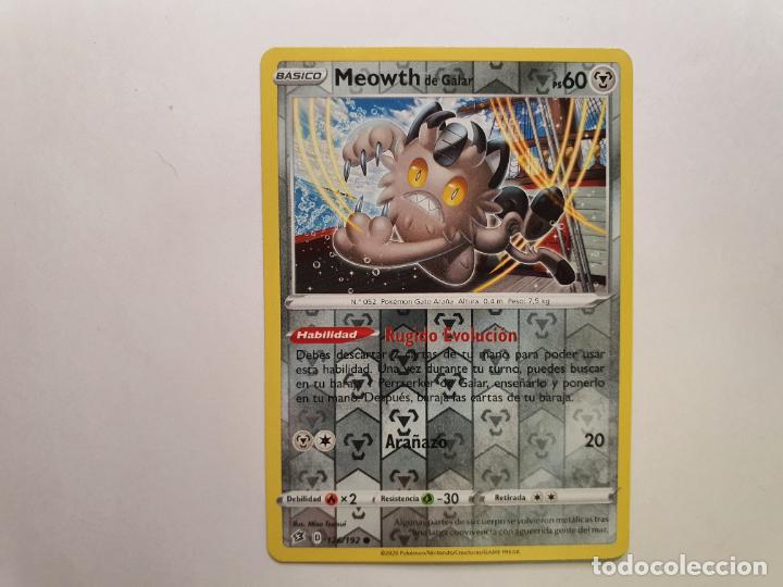 Juguetes antiguos y Juegos de colecci&oacute;n: CARTA POKEMON - CHOQUE REBELDE- A&Ntilde;O 2020 - COMUN - REVERSE - MEOWTH DE GALAR - N&ordm; 126