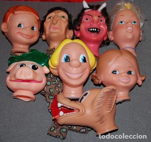 Juguetes antiguos y Juegos de colecci&oacute;n: LOTE DE 8 MARIONETAS DE MANO A&Ntilde;OS 70 TODAS DE FAMOSA SOLO LAS CABEZAS