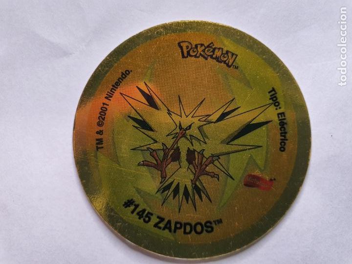 Juguetes antiguos y Juegos de colecci&oacute;n: TAZO POKEMON -- A&Ntilde;O 2001 -- POKEMON GIGAN TAZO 4 -- MATUTANO - ESPA&Ntilde;A -- N&ordm; 145 ZAPDOS / 135 JOLTEON