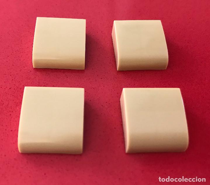 Antique Toys and Collectible Games: 4 placas 2x2 gorda lisa color ARENA. Compatible con TENTE