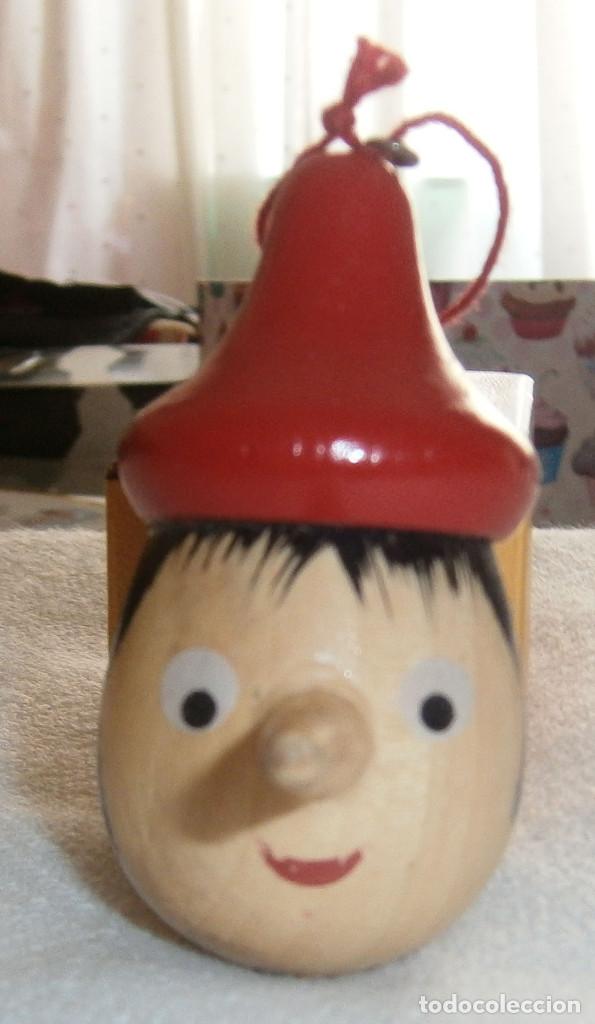 Juguetes antiguos y Juegos de colecci&oacute;n: cabeza pinocho de madera 7 cms de alta