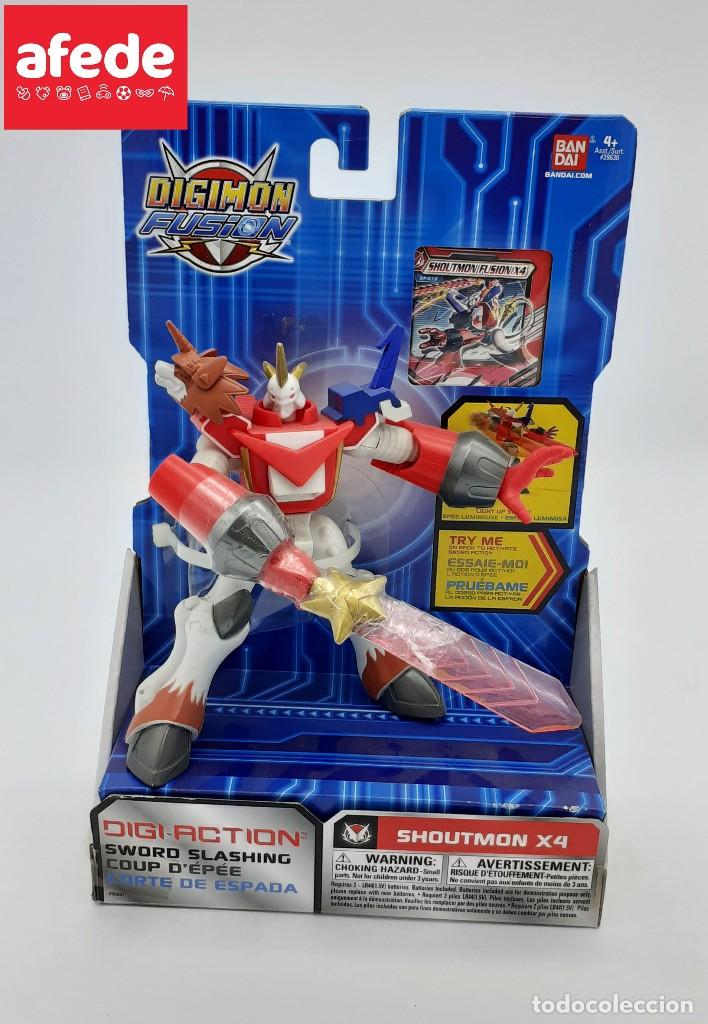 Juguetes antiguos y juegos de colecci&oacute;n: FIGURA EN CAJA DIGIMON FUSION SHOUTMON X4 A&Ntilde;O 2013 BANDAI
