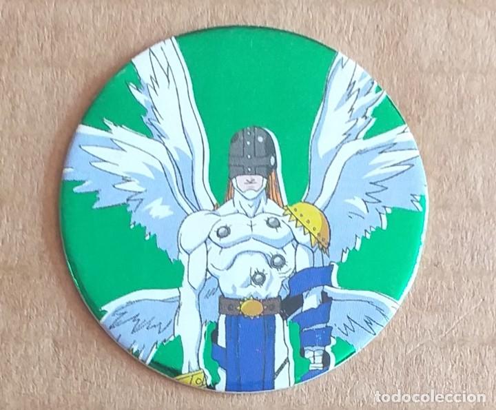 Juguetes antiguos y juegos de colecci&oacute;n: Tazo N&ordm; 66 Angemon DIGIMON Fondo verde de MAGIC BOX INT.