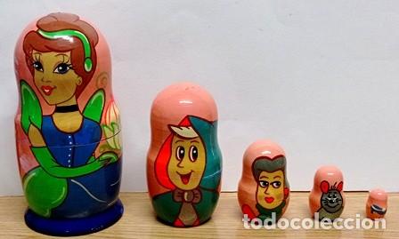 Juguetes antiguos y juegos de colecci&oacute;n: MU&Ntilde;ECAS RUSAS, MATRIOSHKA, SERIGRAFIADAS CON PERSONAJES DE WALT DISNEY. MU&Ntilde;ERU-01