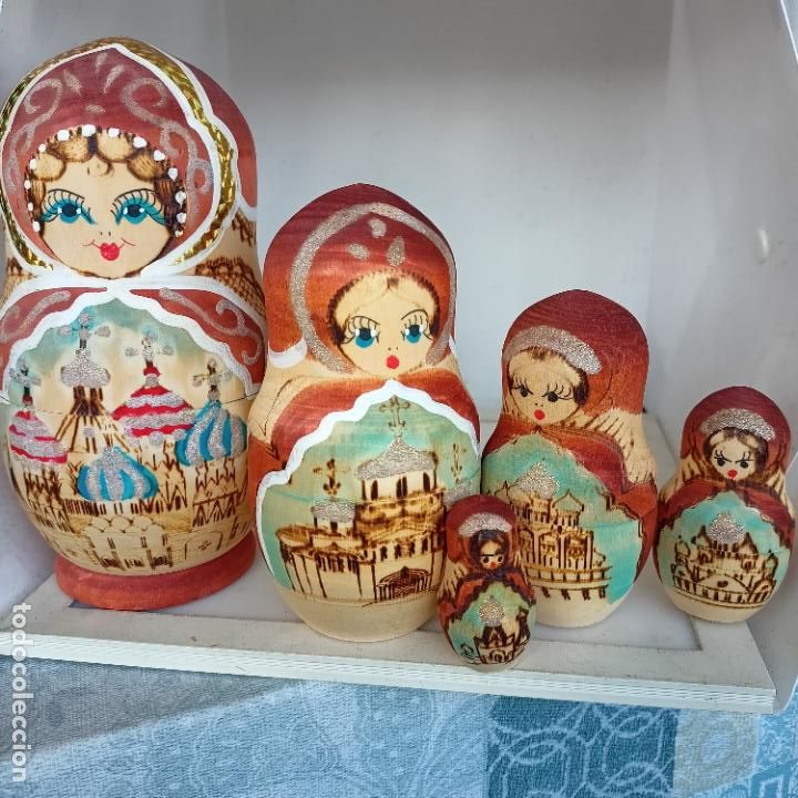 Juguetes antiguos y Juegos de colecci&oacute;n: JUEGO DE CINCO CAJAS MU&Ntilde;ECAS RUSAS MATRIOSKA MATRIOSHKA mu&ntilde;eca rusa
