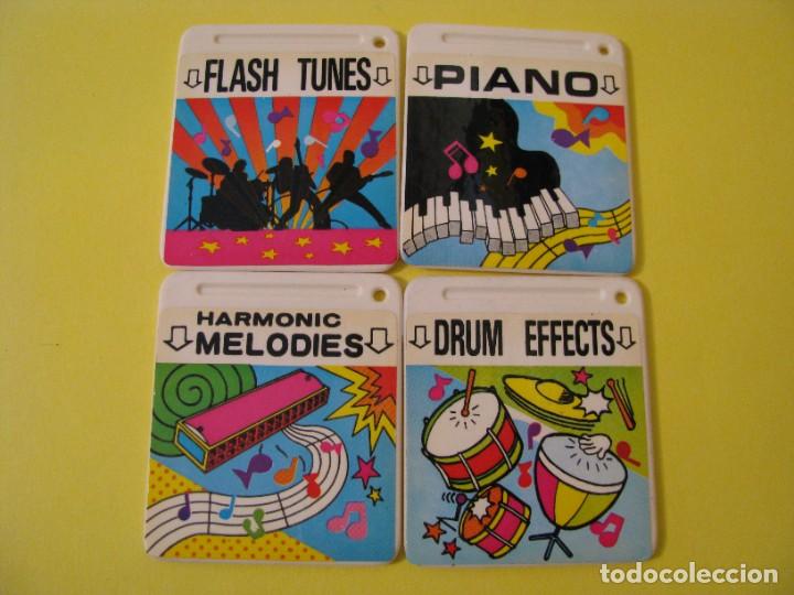 Juguetes antiguos y juegos de colecci&oacute;n: 4 TARJETAS DE ALGUN PIANO ELECTRONICO.