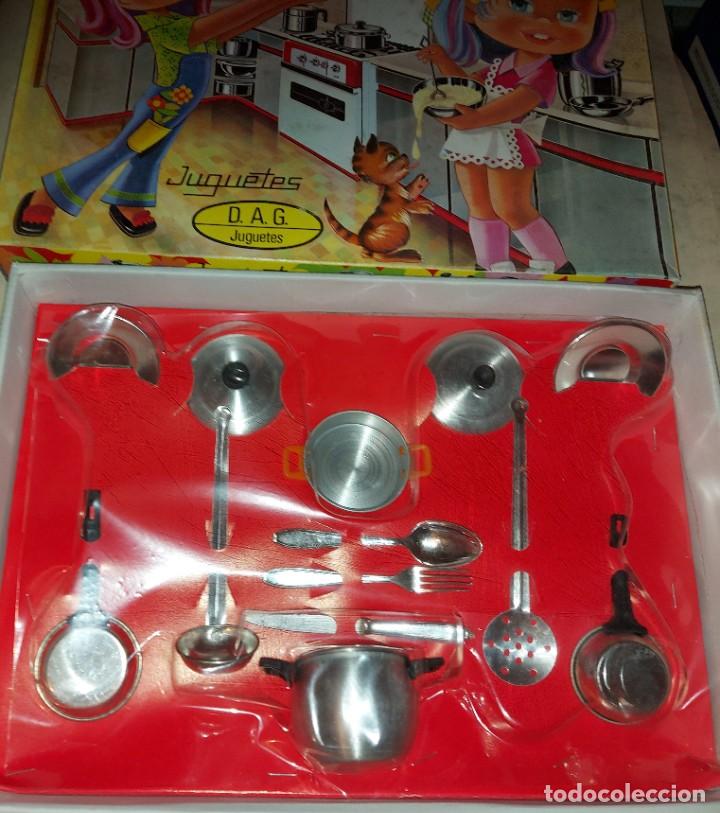 Juguetes antiguos y Juegos de colecci&oacute;n: BATERIA DE COCINA EN ALUMINIO - CACHARRITOS