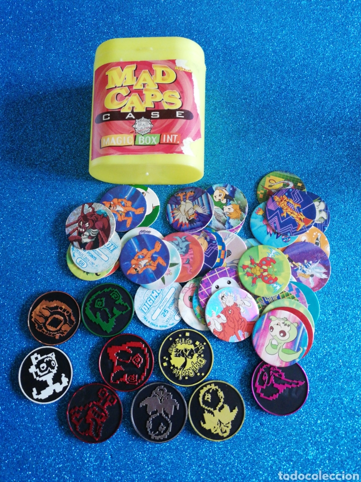 Juguetes antiguos y juegos de colecci&oacute;n: Tazos y m&aacute;ster Tazos Digimon. Se regala caja Porta Tazos. Coleccionismo