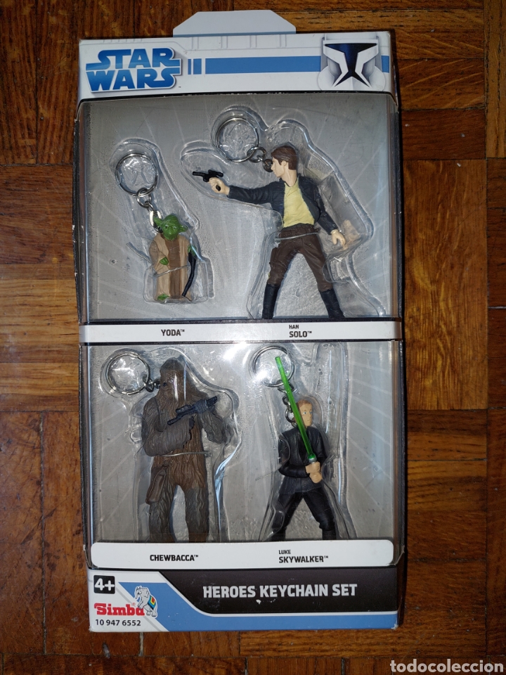 Juguetes antiguos y Juegos de colecci&oacute;n: Llaveros Star Wars H&eacute;roes: Yoda, Han Solo, Chewbacca y Luke Skywalker