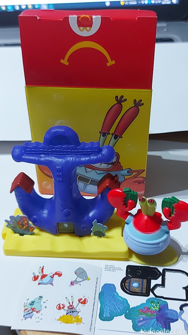 Juguetes antiguos y Juegos de colecci&oacute;n: FIGURA SERIE BOB ESPONJA- DON CANGREJO COMPLETO CON CAJA. MCDONALDS