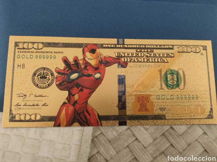 Juguetes antiguos y juegos de colecci&oacute;n: Billete Dorado Laminado Super H&eacute;roes Marvel