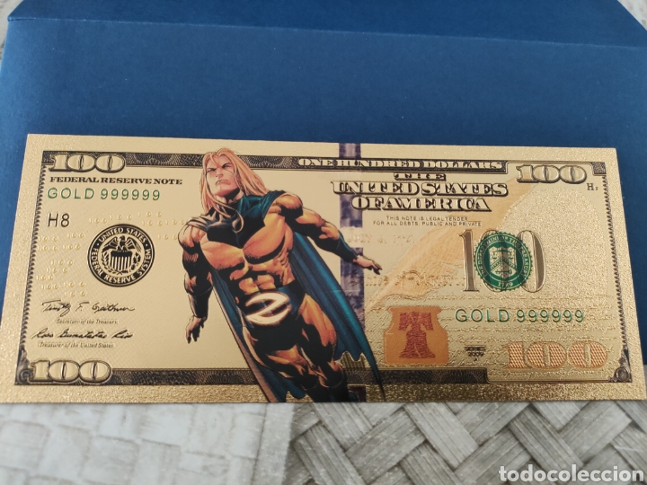 Juguetes antiguos y juegos de colecci&oacute;n: Billete Dorado Laminado Super H&eacute;roes Marvel