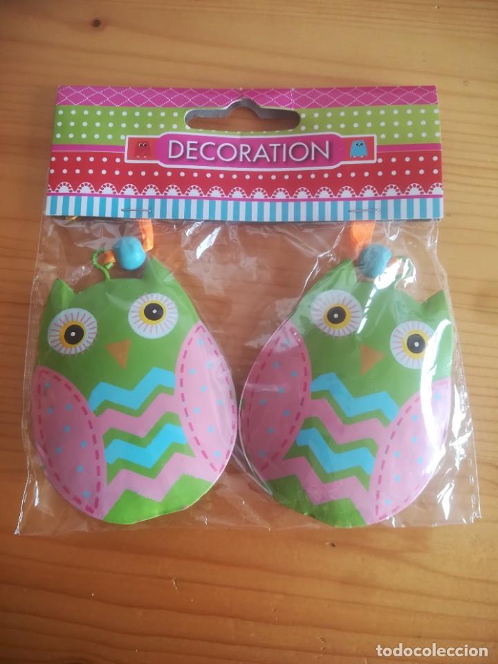 Juguetes antiguos y Juegos de colecci&oacute;n: BUHOS DE MADERA DECORACION PARA COLGAR