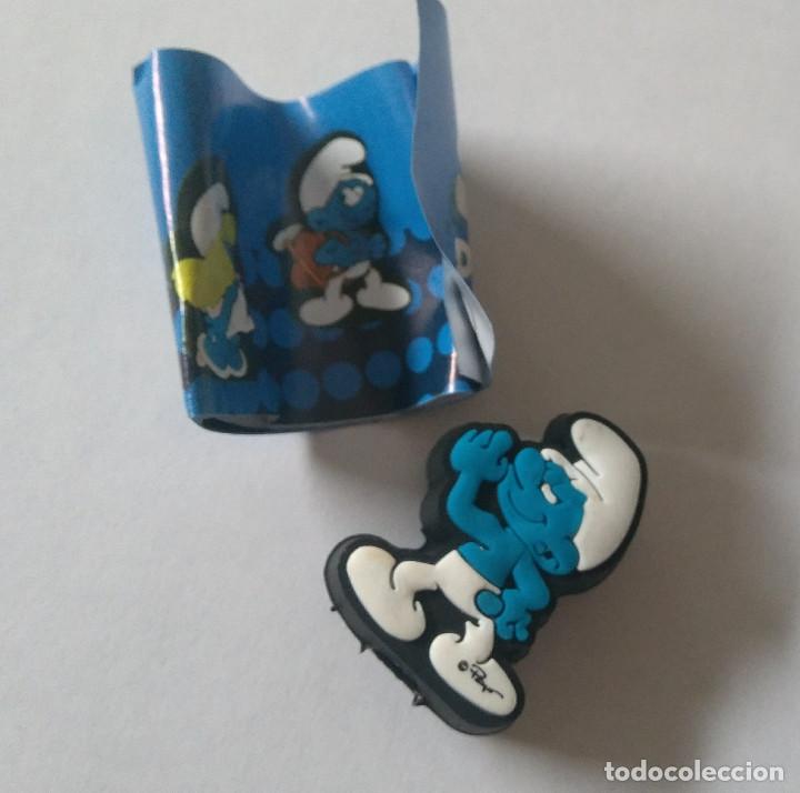 Juguetes antiguos y Juegos de colecci&oacute;n: figura 2d smurfs pitufos hacendado mercadona mu&ntilde;eco bpz papel vanidoso de huevo sorpresa