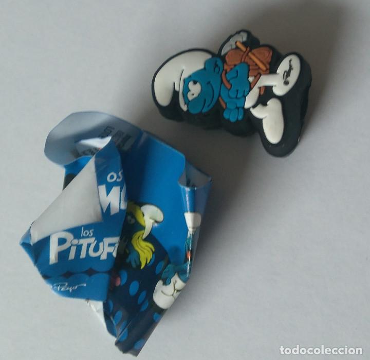 Juguetes antiguos y Juegos de colecci&oacute;n: figura 2d smurfs pitufos hacendado mercadona mu&ntilde;eco bpz papel de huevo sorpresa monta&ntilde;ero alpinista