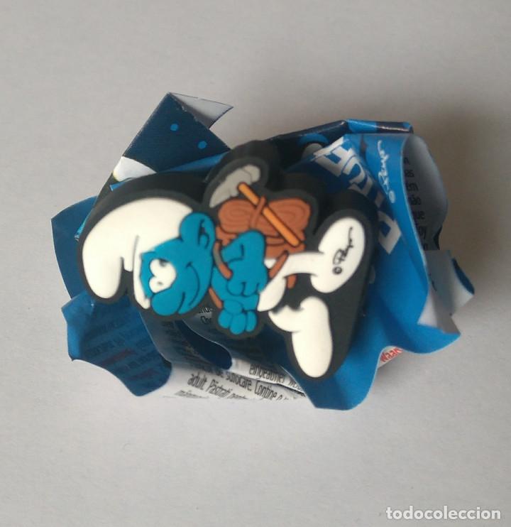 Juguetes antiguos y Juegos de colecci&oacute;n: figura 2d smurfs pitufos hacendado mercadona mu&ntilde;eco bpz papel de huevo sorpresa monta&ntilde;ero alpinista