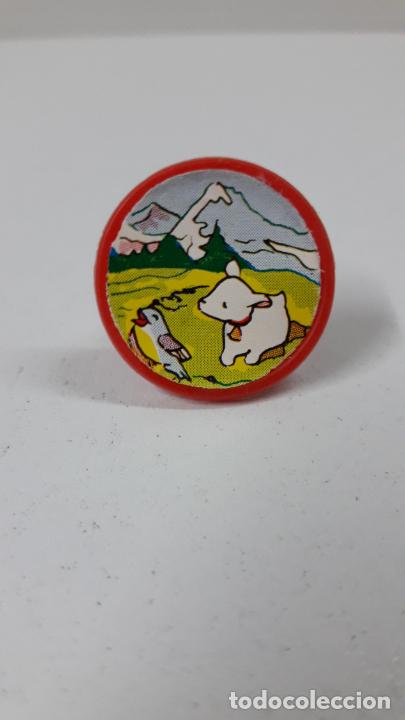 Juguetes antiguos y Juegos de colecci&oacute;n: ANILLO DE COPITO DE NIEVE CON PICHI - HEIDI , REALIZADO EN PLASTICO Y PAPEL . ORIGINAL A&Ntilde;OS 70