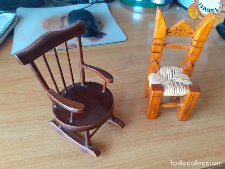 Juguetes antiguos y Juegos de colecci&oacute;n: silla y balancin de madera para mu&ntilde;ecas