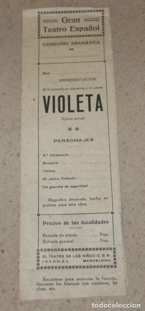 Juguetes antiguos y Juegos de colecci&oacute;n: VIOLETA,EL TEATRO DE LOS NI&Ntilde;OS,SEIX Y BARRAL