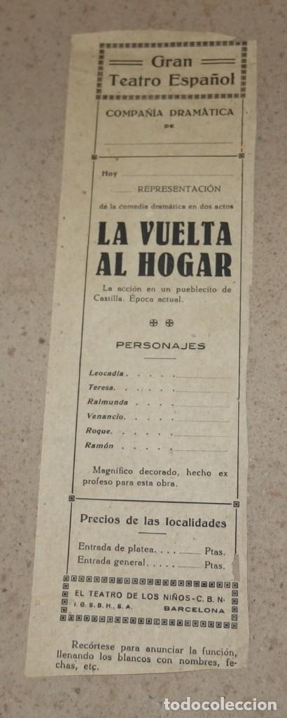 Juguetes antiguos y Juegos de colecci&oacute;n: LA VUELTA AL HOGAR,EL TEATRO DE LOS NI&Ntilde;OS,SEIX Y BARRAL